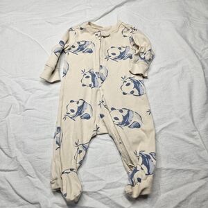 Carter's Cozy Cream and Blue Panda One Piece
